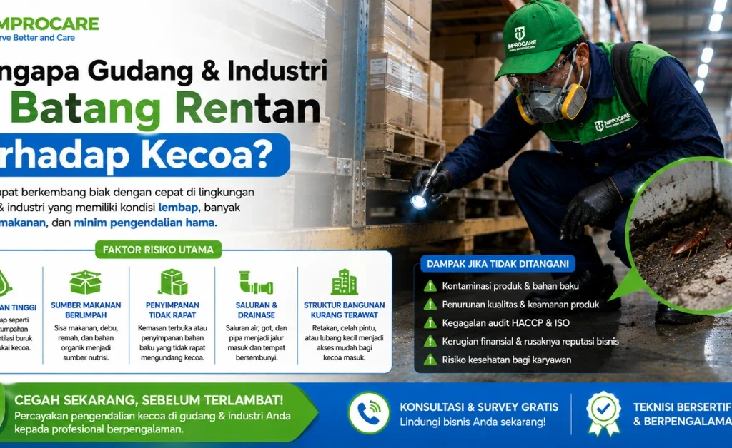 gudang industri rentan kecoa